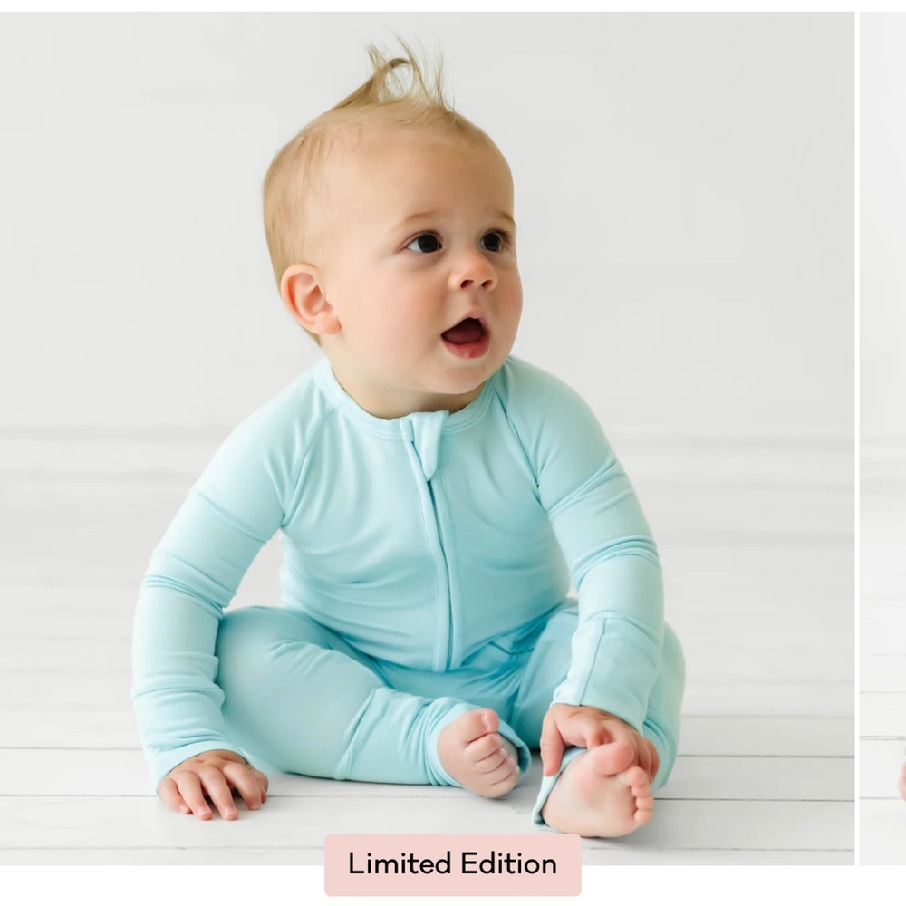 Little Sleepies Aquamarine Bamboo Zippy Convertible Footed Sleeper